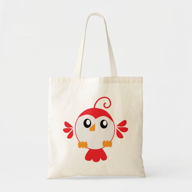 Bolsa Tote Pássaro vermelho pequeno (Frente)