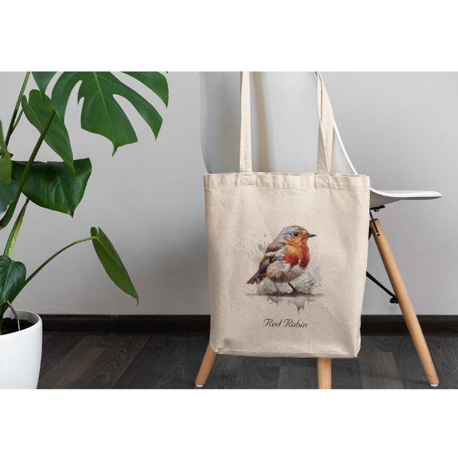 Bolsa Tote Pássaro vermelho-preto-e-branco (Criador carregado)