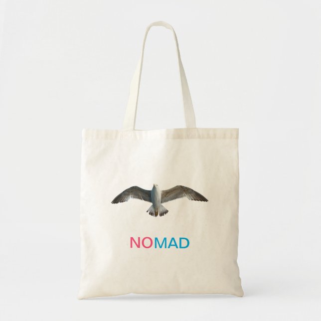 Bolsa Tote Pássaro voando e caligrafia (Frente)