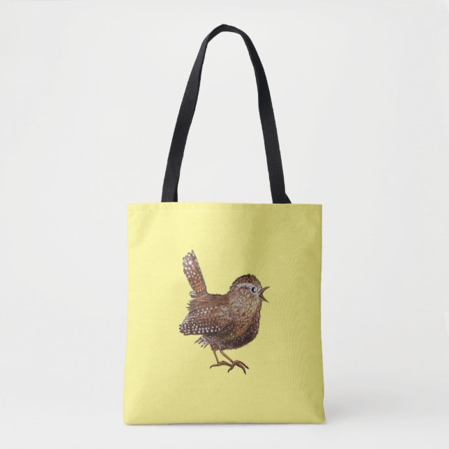 Bolsa Tote Pássaro Wren (Troglodytes Troglodytes) (Frente)