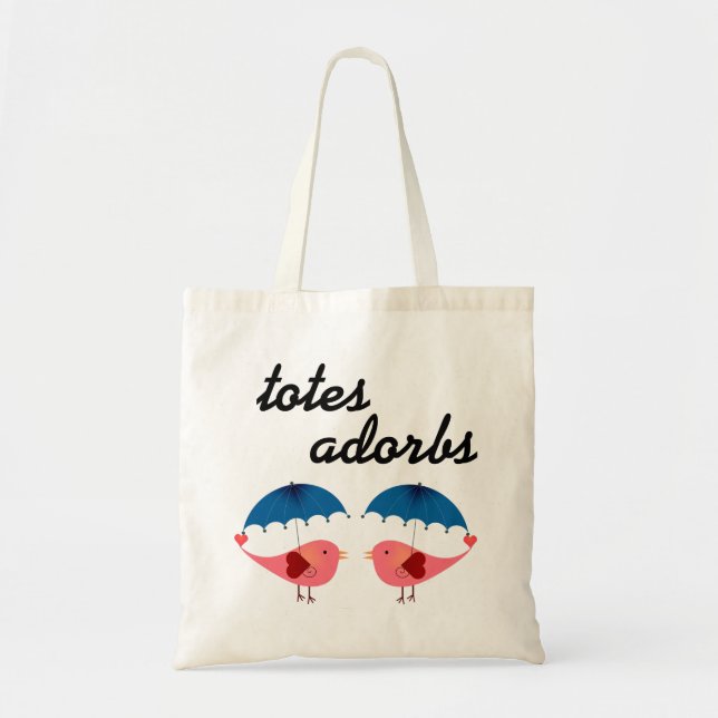 Bolsa Tote Pássaros bonitos e guarda-chuvas de Adorbs dos (Frente)
