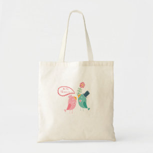 Bolsa Tote Pássaros De Amor Coração E Bonitos São Meu Namorad