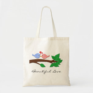 Bolsa Tote Pássaros do Amor em um Ramo :