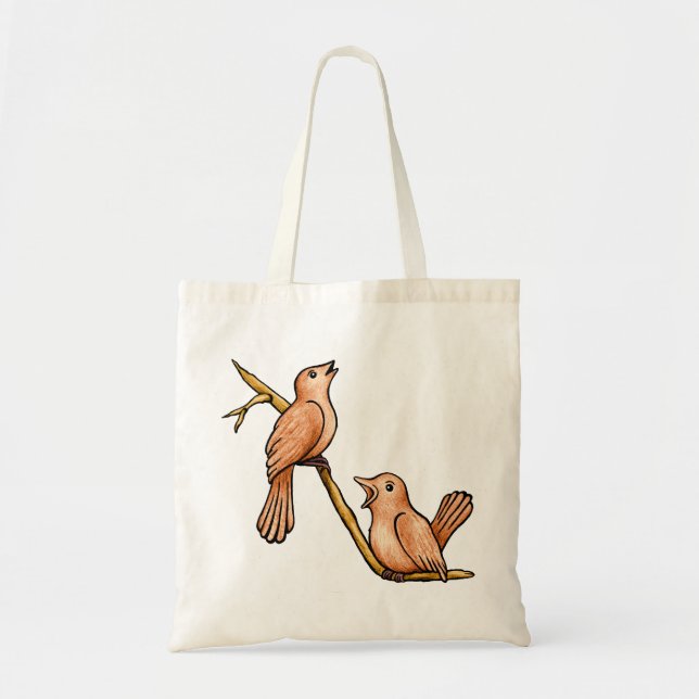 Bolsa Tote Pássaros do canto sacola (Frente)