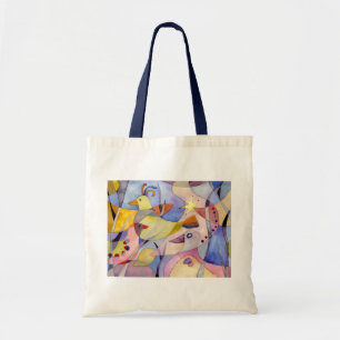 Bolsa Tote Pássaros elegantes lunáticos da aguarela