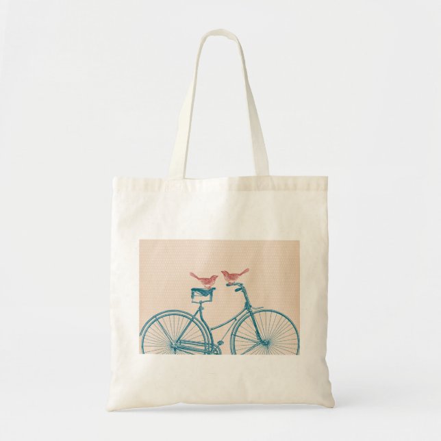 Bolsa Tote Pássaros em uma bicicleta (Frente)