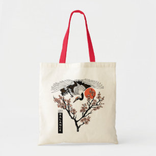 Bolsa Tote Pássaros guindastes japoneses e peixes-carpas koi
