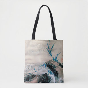 Bolsa Tote Pássaros Lutando na Corrente das Montanhas, Hokusa