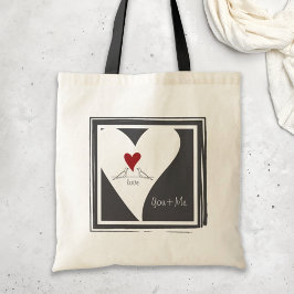 Bolsa Tote Pássaros Modernos Simples Personalizados no Amor C