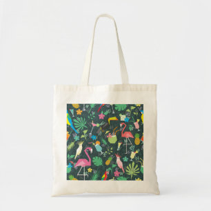 Bolsa Tote Pássaros Tropicais Bebem: Vibrante Sem Costura.