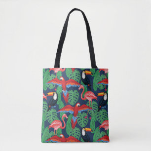 Bolsa Tote Pássaros tropicais em cores brilhantes