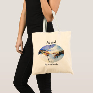 Bolsa Tote Passe as mãos de sal, paródia de arte fina, adic