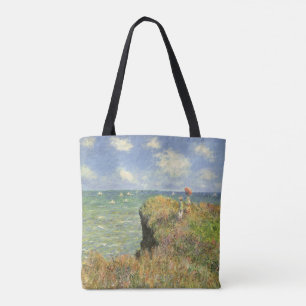 Bolsa Tote Passeio à Beira-Mar em Pourville por Claude Monet