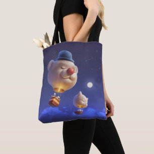 Bolsa Tote Passeio de Balão Sonhador: Bichon Frise Sorridente