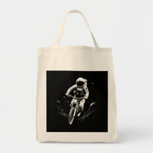 Bolsa Tote Passeio de Bicicleta Astronauta Cósmico Aventura E