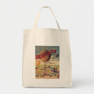 Bolsa Tote Passeios do balão prisioneiro em um poster da