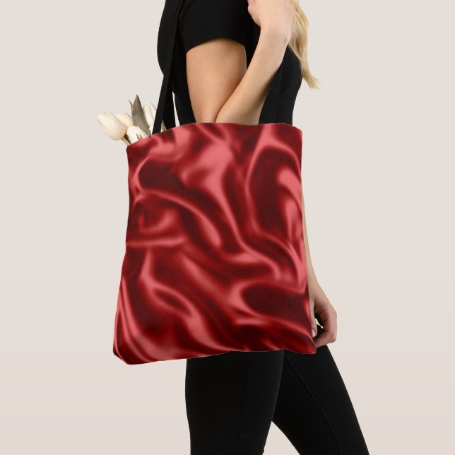 Bolsa Tote Passion Red Romantic Faux Satin (Close Up)