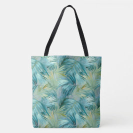 Bolsa Tote Pasta Azul Tropical Folha de Folha de Água Pattera
