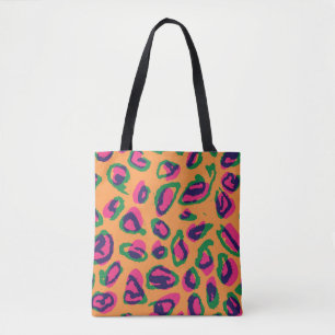 Bolsa Tote Pasta de ilustração de impressão de leopardo aq