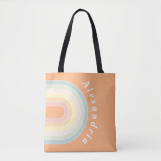 Bolsa Tote Pastel Arco-Íris Personalizado