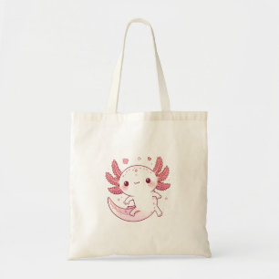 Bolsa Tote Pastel Axolotl Whimsical - Kawaii Cute Art