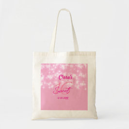 Bolsa Tote Pastel baby pink doce de 16 anos adicione nome da