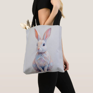 Bolsa Tote Pastel Baixo Poly Bunny
