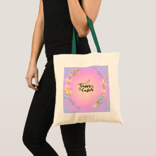 Bolsa Tote Pastel Bonito do Contorno do felz pascoa