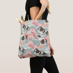 Bolsa Tote Pastel Chiyogami Shih Tsu Dog Patterno