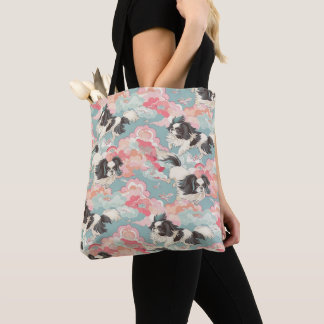 Bolsa Tote Pastel Chiyogami Shih Tsu Dog Patterno