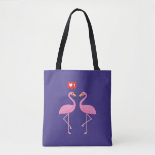 Bolsa Tote Pastel Coração, Tipo Flamingo Rosa, Bonito