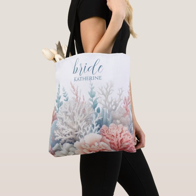 Bolsa Tote Pastel Coral Reef-Beach (Close Up)