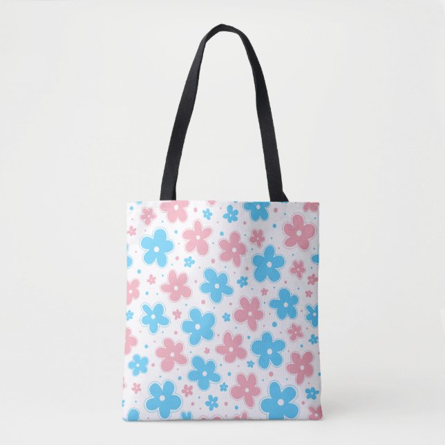 Bolsa Tote Pastel de Porodle Flores de Sinalizador de Orgulho (Frente)