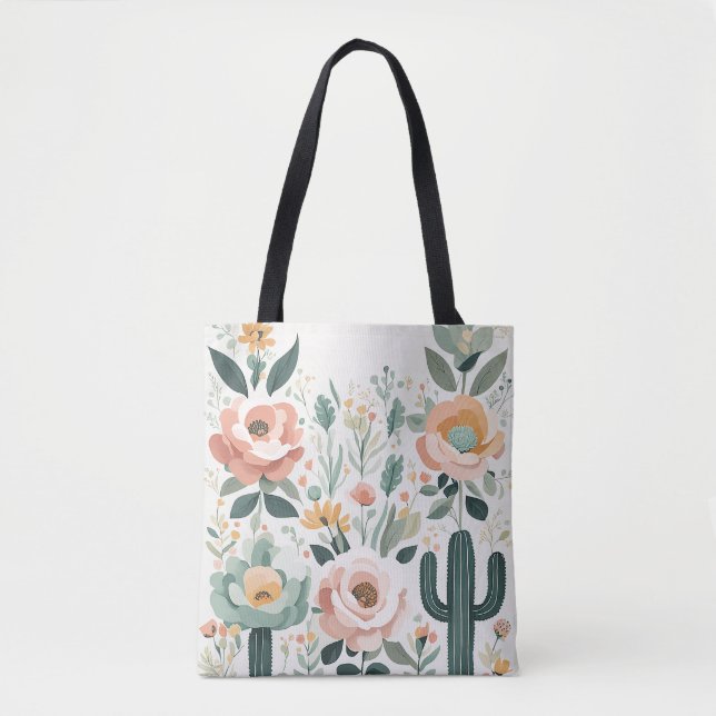 Bolsa Tote Pastel Floral Fiesta (Frente)
