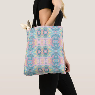 Bolsa Tote Pastel Kaleidoscope Pattern | Pink & Mint Mandala