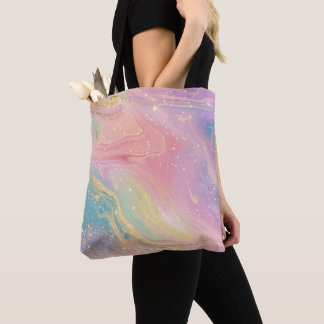 Bolsa Tote Pastel Marble Celestial Galaxy Design