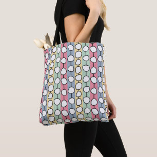 Bolsa Tote Pastel MCM Colorida Linhas