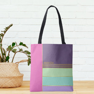 Bolsa Tote Pastel Minimalista Tendência Fashion Chic Colorido