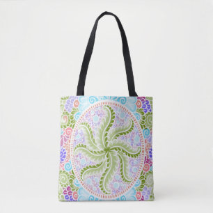 Bolsa Tote Pastel Nature Mandala Art