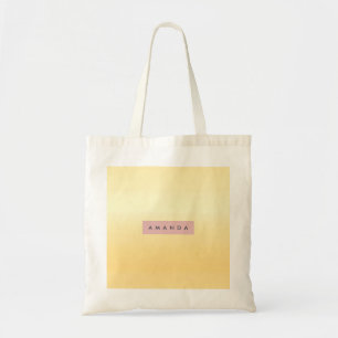 Bolsa Tote Pastel Personalizado Amarelo Suave Ombre