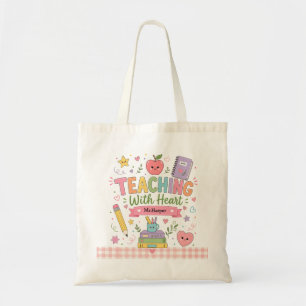 Bolsa Tote Pastel Personalizado Xadrez Ensino Com Coração