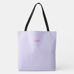 Bolsa Tote Pastel Pop Listras Clássicas Monogramas Iniciais