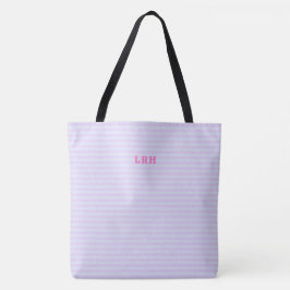Bolsa Tote Pastel Pop Listras Clássicas Monogramas Iniciais