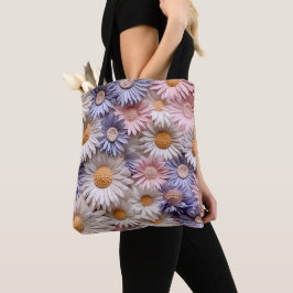 BOLSA TOTE PASTEL PURPINK PINK PINK PINK FLORES DE DIA BRANCO