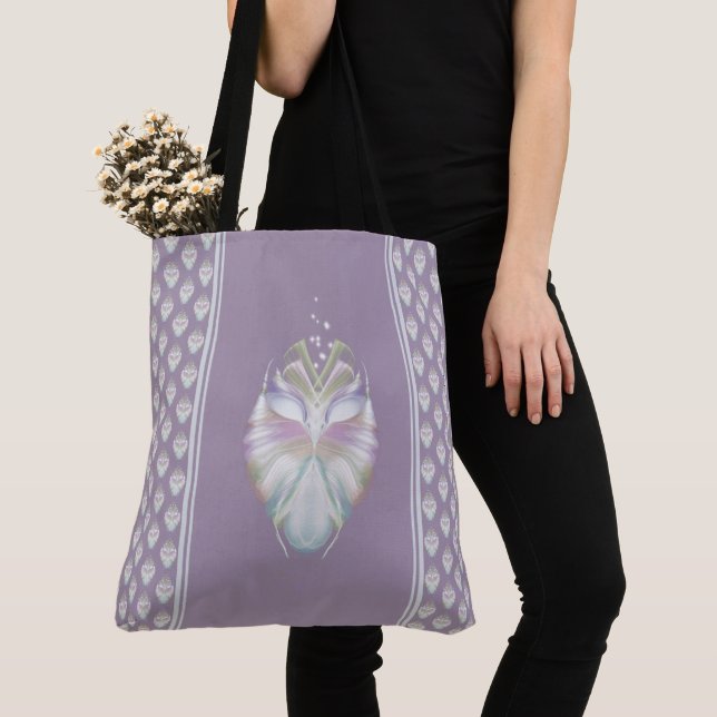 Bolsa Tote Pastel Purple Oracle Owl (Close Up)