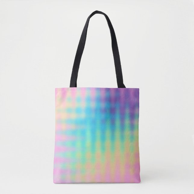 Bolsa Tote Pastel Rainbow Wavy Design (Frente)