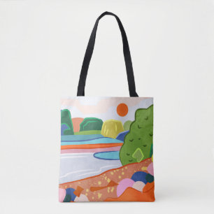 Bolsa Tote Pastel Sunset sobre o Vale
