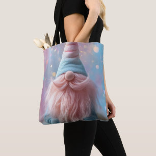 Bolsa Tote Pastel Unicorn Gnomo / Gonçalo com Barba Rosa Fluf