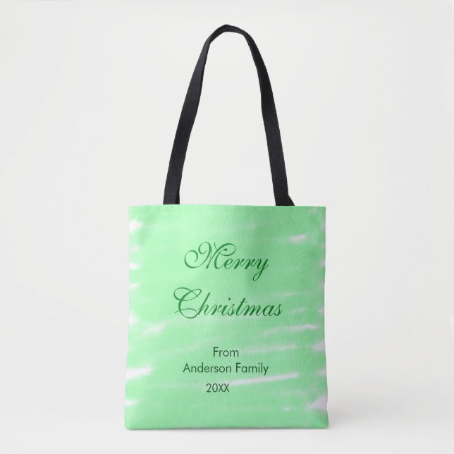 Bolsa Tote Pastel verde aquarela feliz natal moderno (Frente)