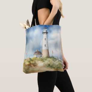 BOLSA TOTE PASTEL WATERCOLOR LUZ DE VERÃO NA PRAIA